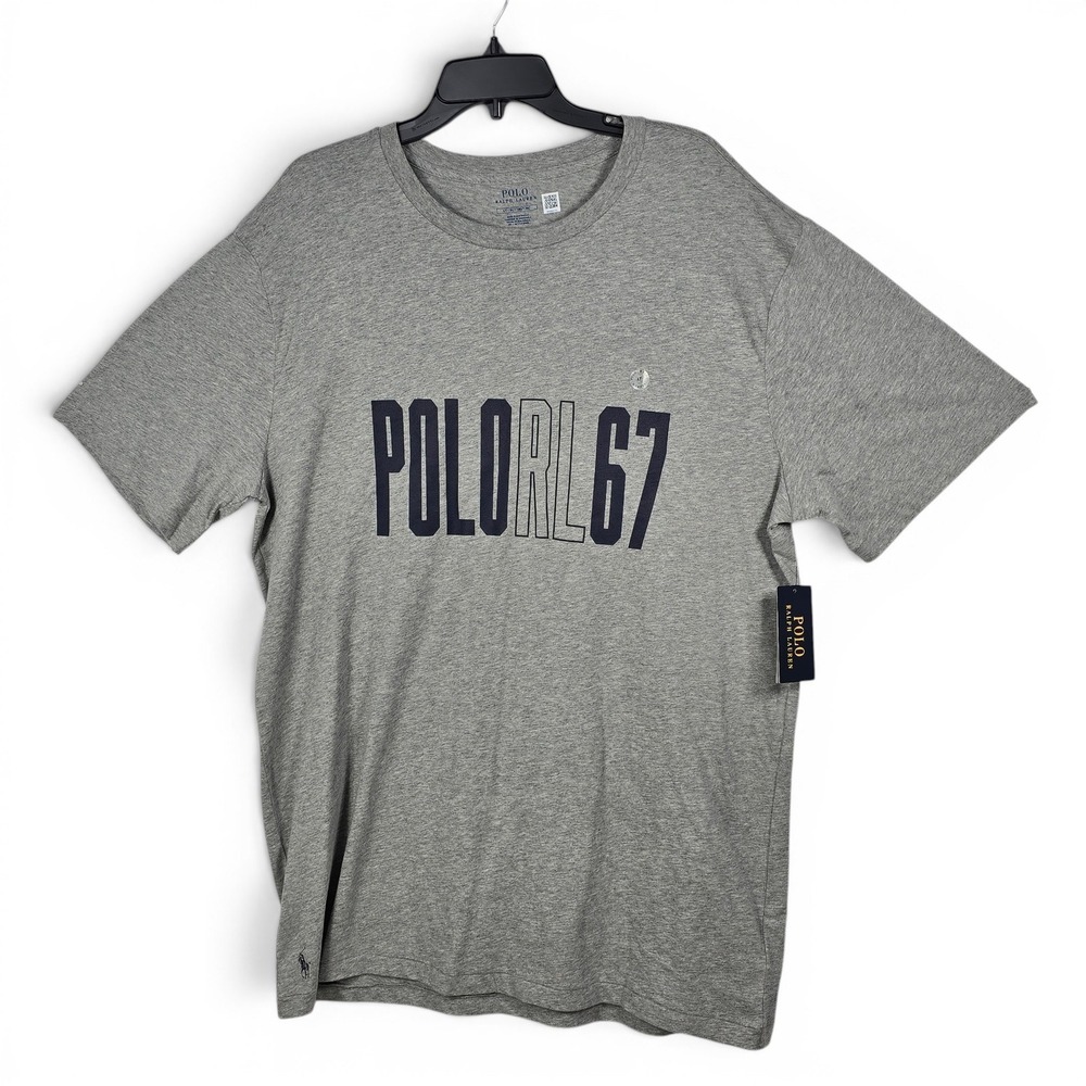 Polo Ralph Lauren Mens LT Grey POLO RL 67 Graphic T-Shirt New Large Tall NWT